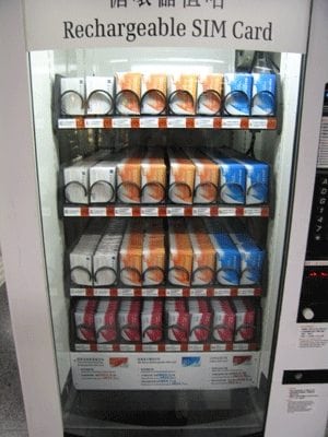 Vending Machine de Chips Pré-Pagos de Celular