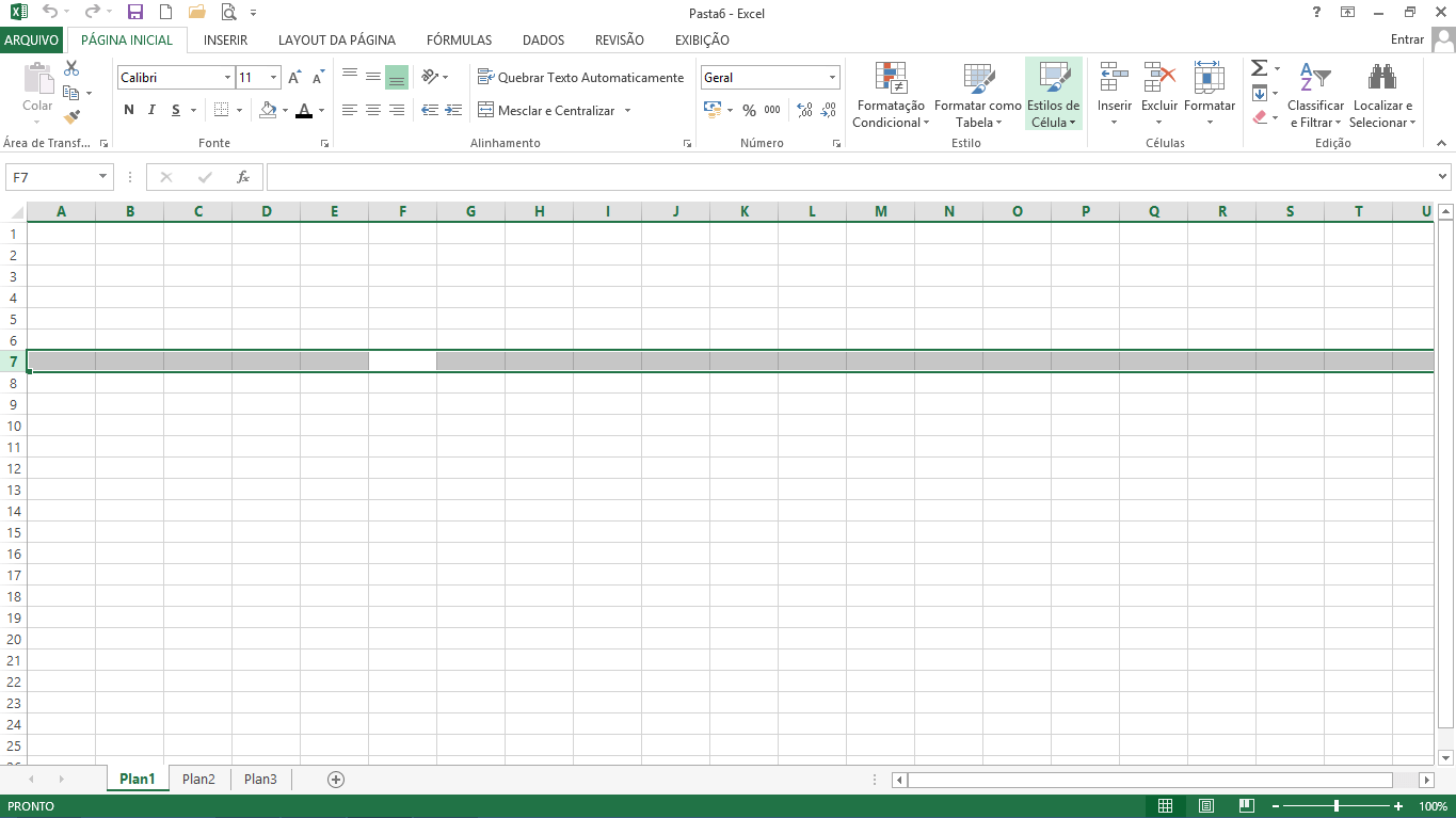 Atalho de Seleção de Linha no Excel