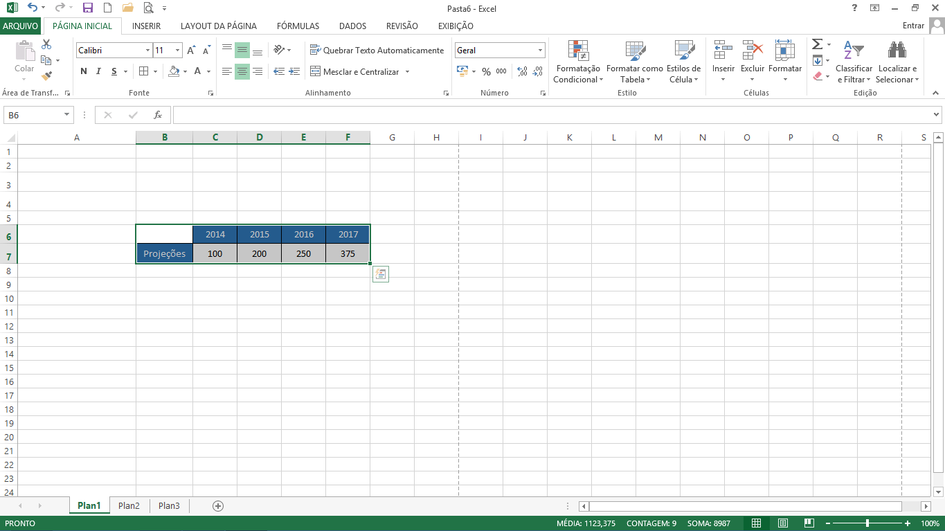 Atalho para Cortar no Excel