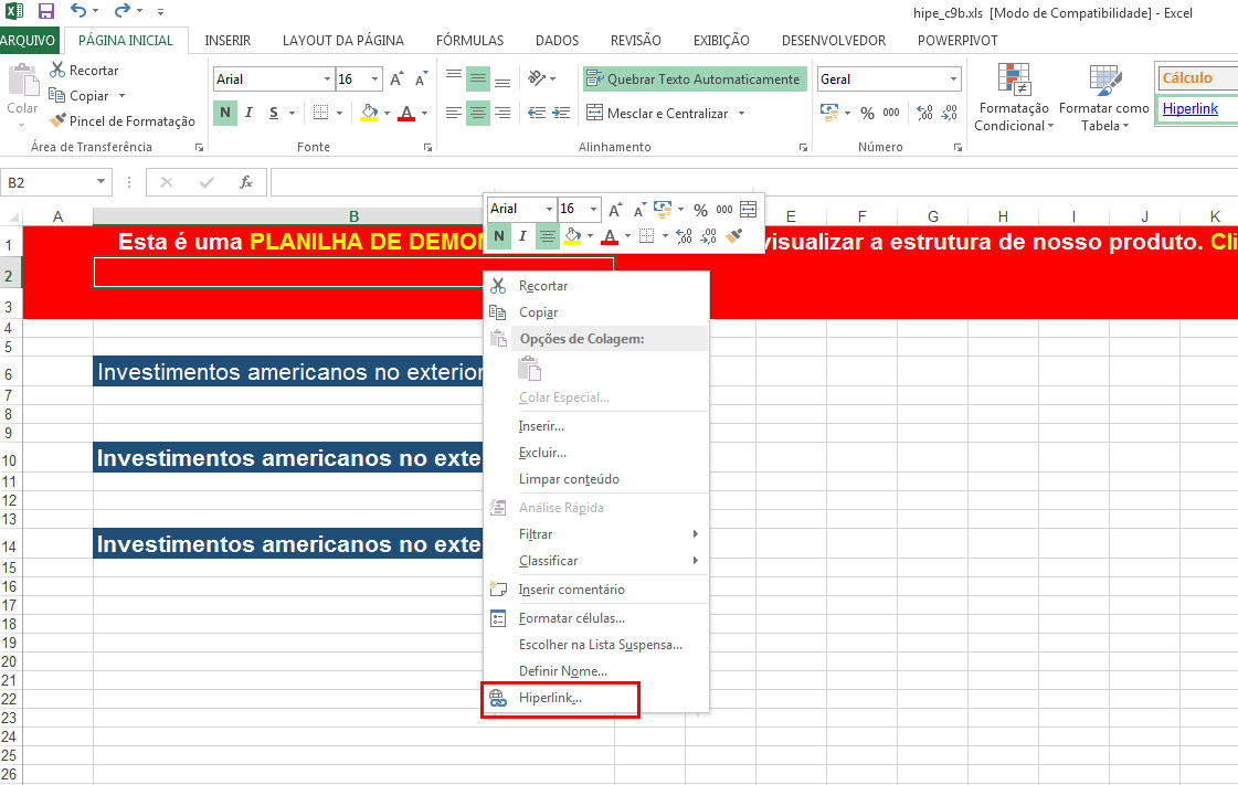 Aprenda a inserir hiperlinks no Excel para fazer menus e divulgação