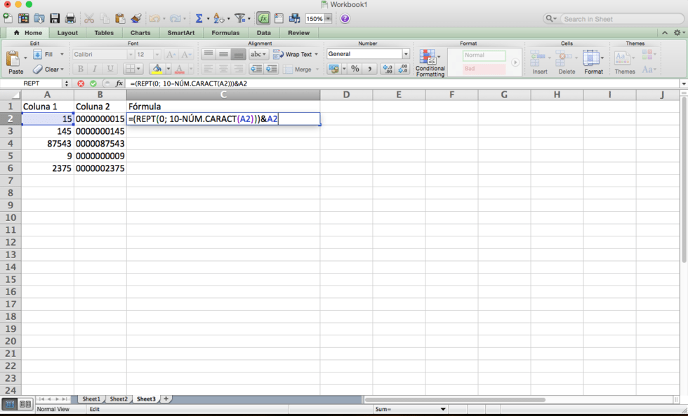 Conheça a função Rept no Excel