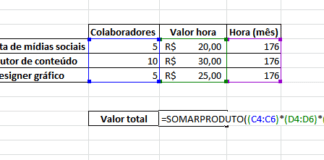 Aprenda a utilizar a função SOMARPRODUTO do Excel
