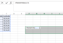 Como usar a Função Transpor no Excel