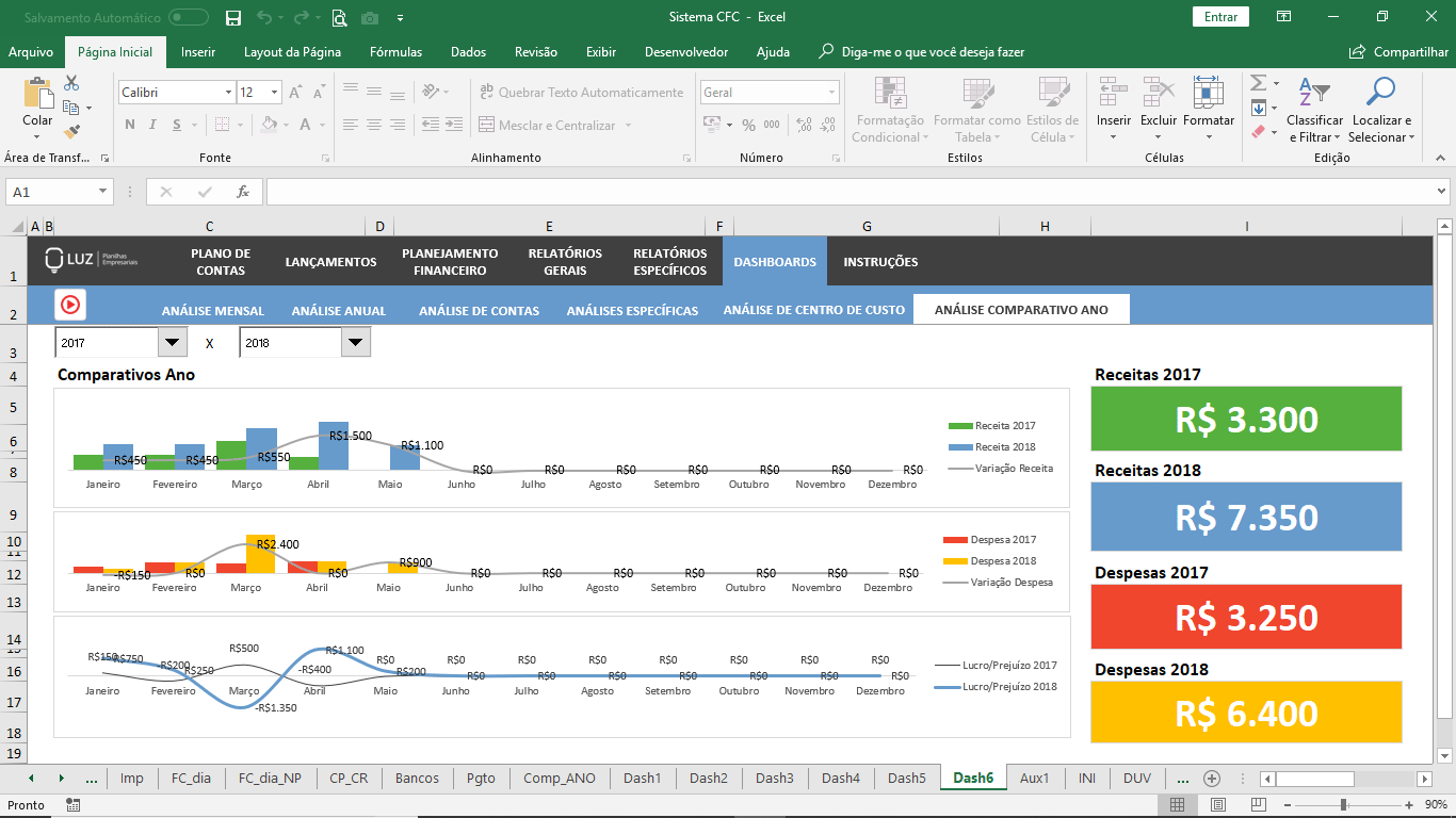 Sistema de Gestão Financeira Empresarial em Excel